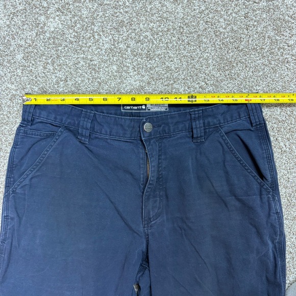 Carhartt Work Pants Mens 34x32 Navy Blue Rugged Flex Relaxed Fit Canvas BN2291-M - Picture 7 of 8